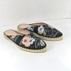 Avec Les Filles Floral Embroidered Women's Espadrille Mules